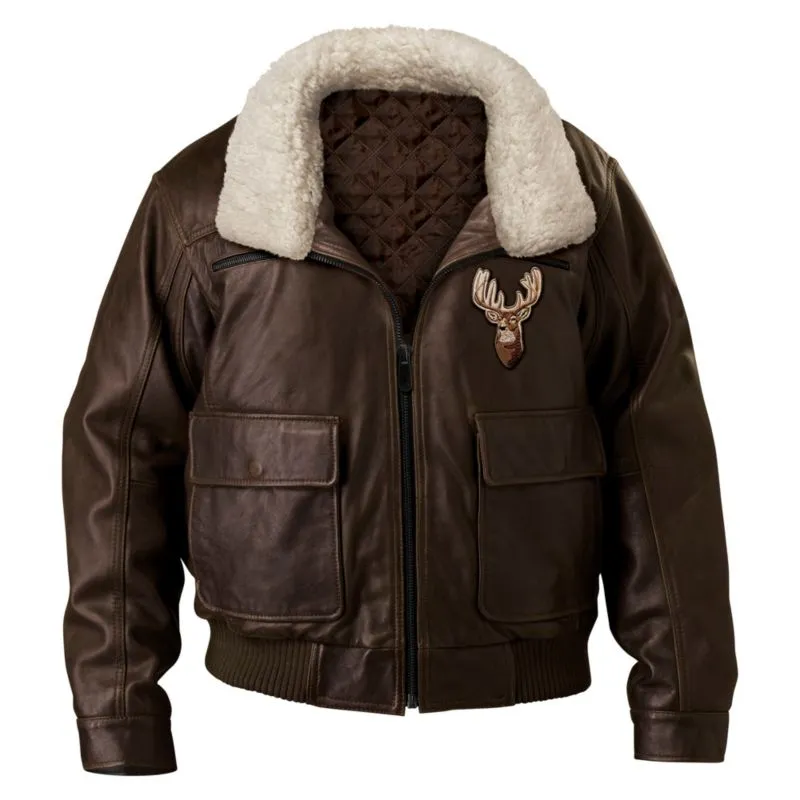 'Forest Guardians' Men's Leather Jacket