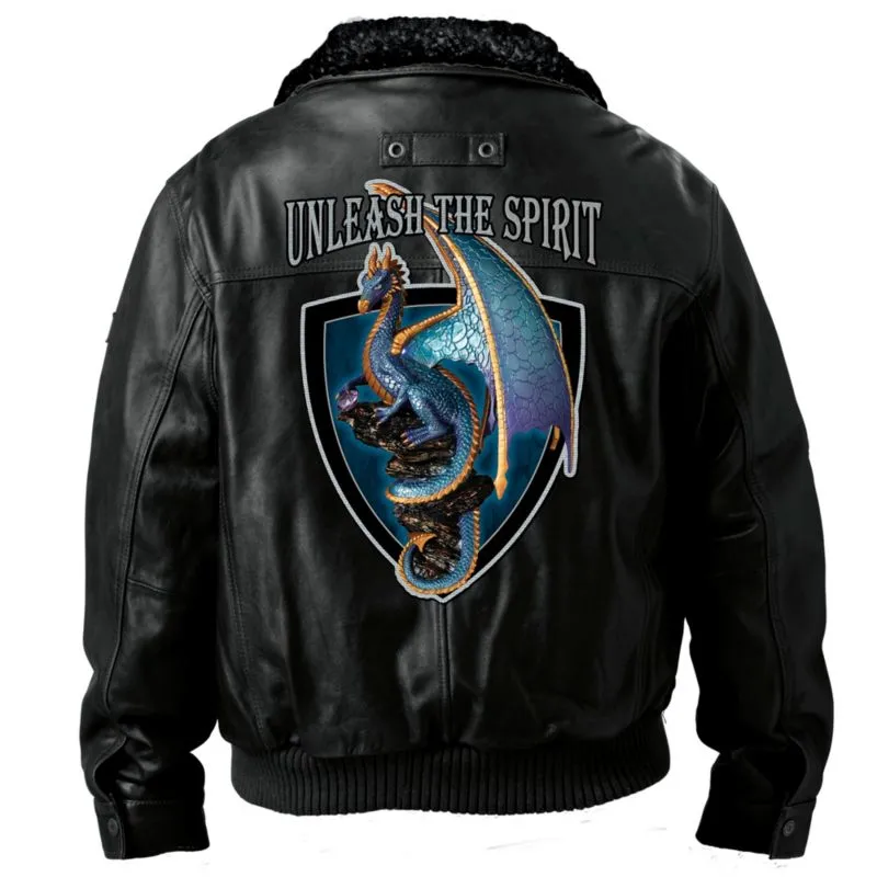 'Unleash The Spirit' Men's Leather Jacket