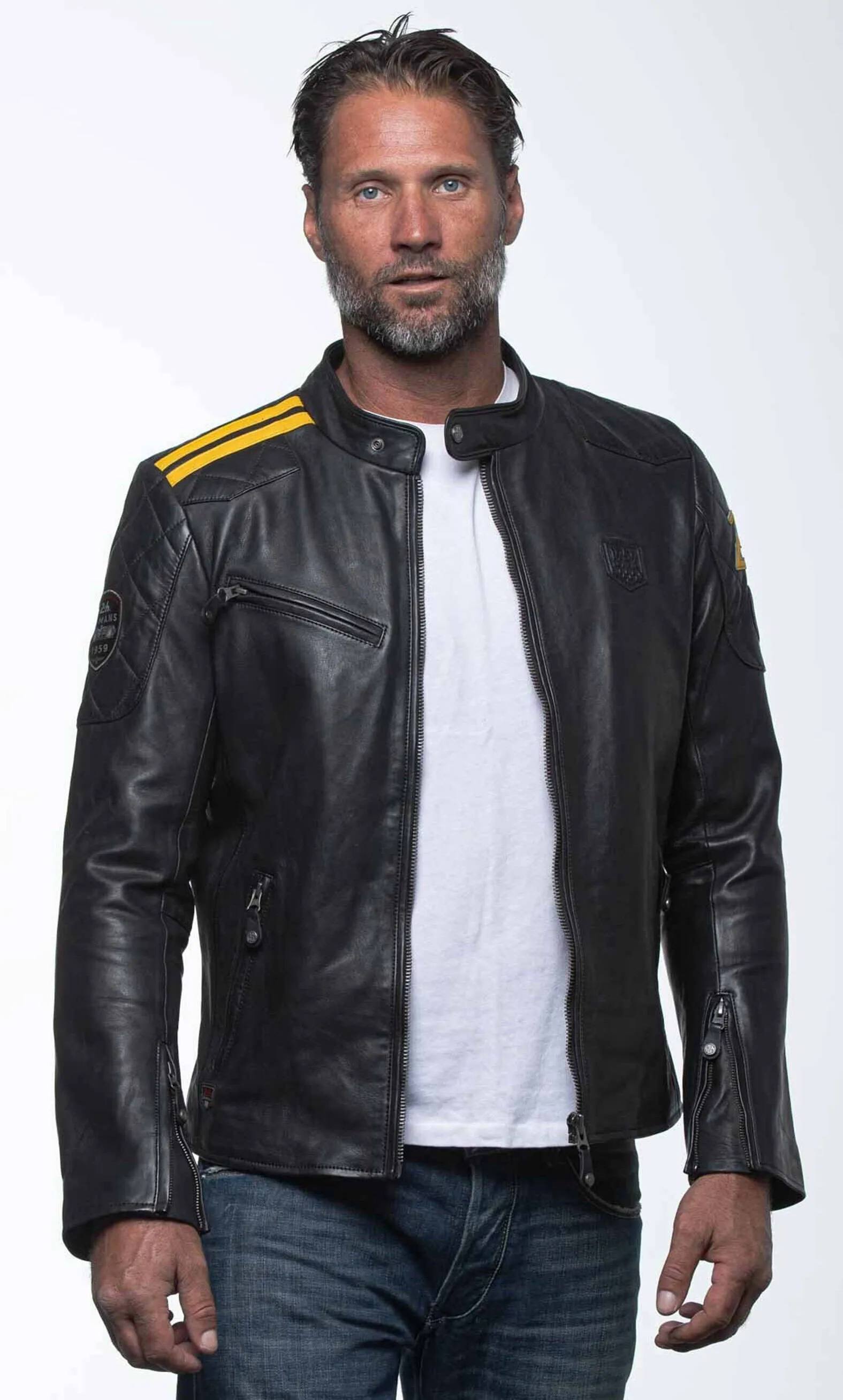 24 hour le mans black leather jacket “duff 4”