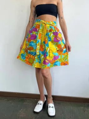 60s Wrap Skirt - Bold Floral