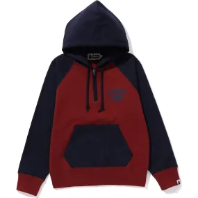 A BATHING APE HALF ZIP PULLOVER HOODIE L WIDE LADIES