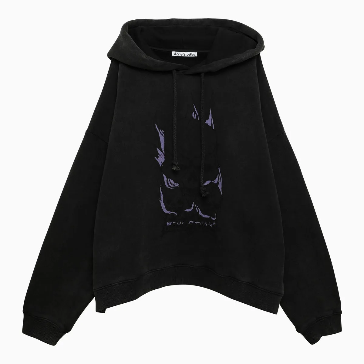 Acne Studios    Acne Studios Black Cotton Hoodie With Logo