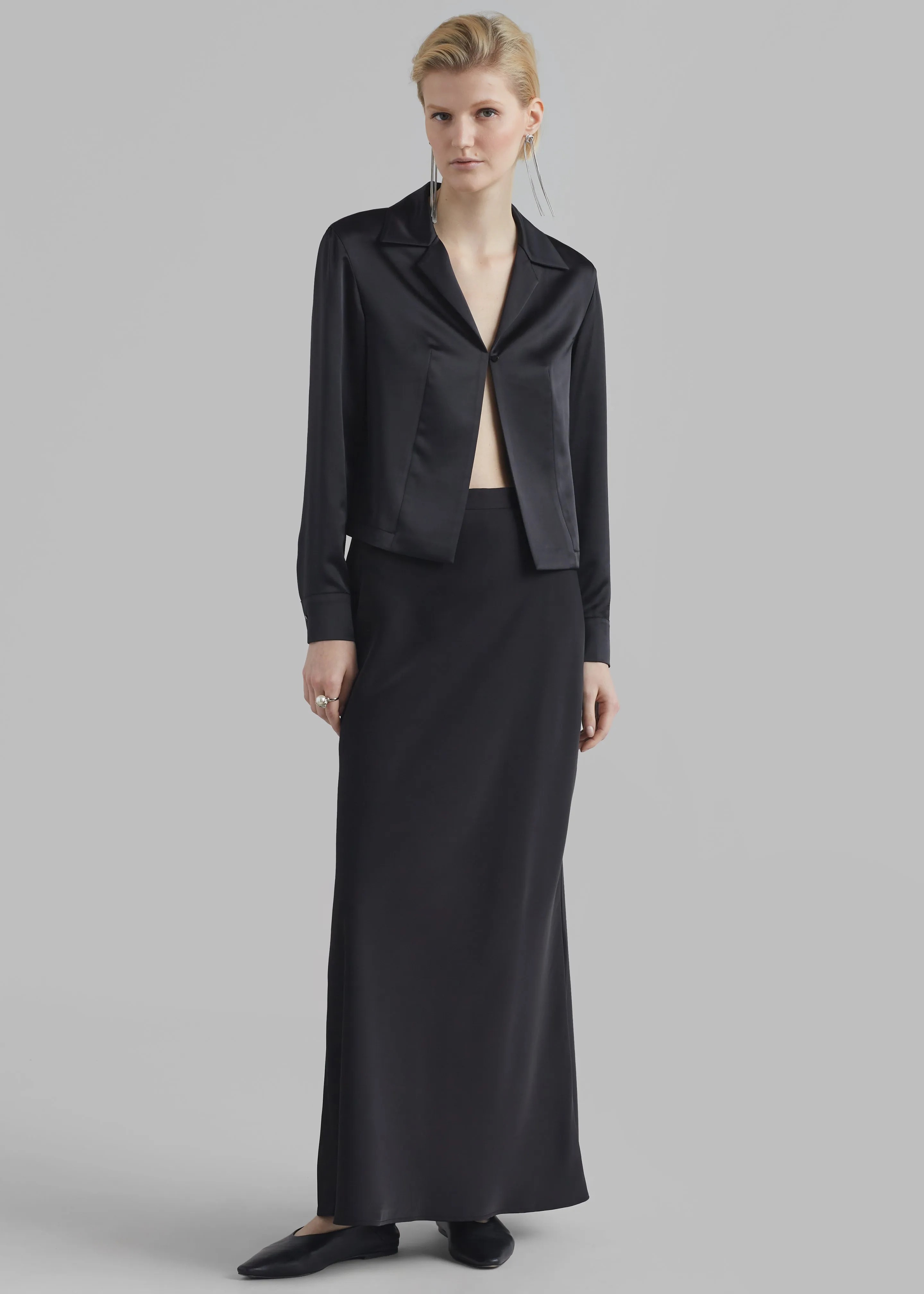 Ada Satin Skirt - Black