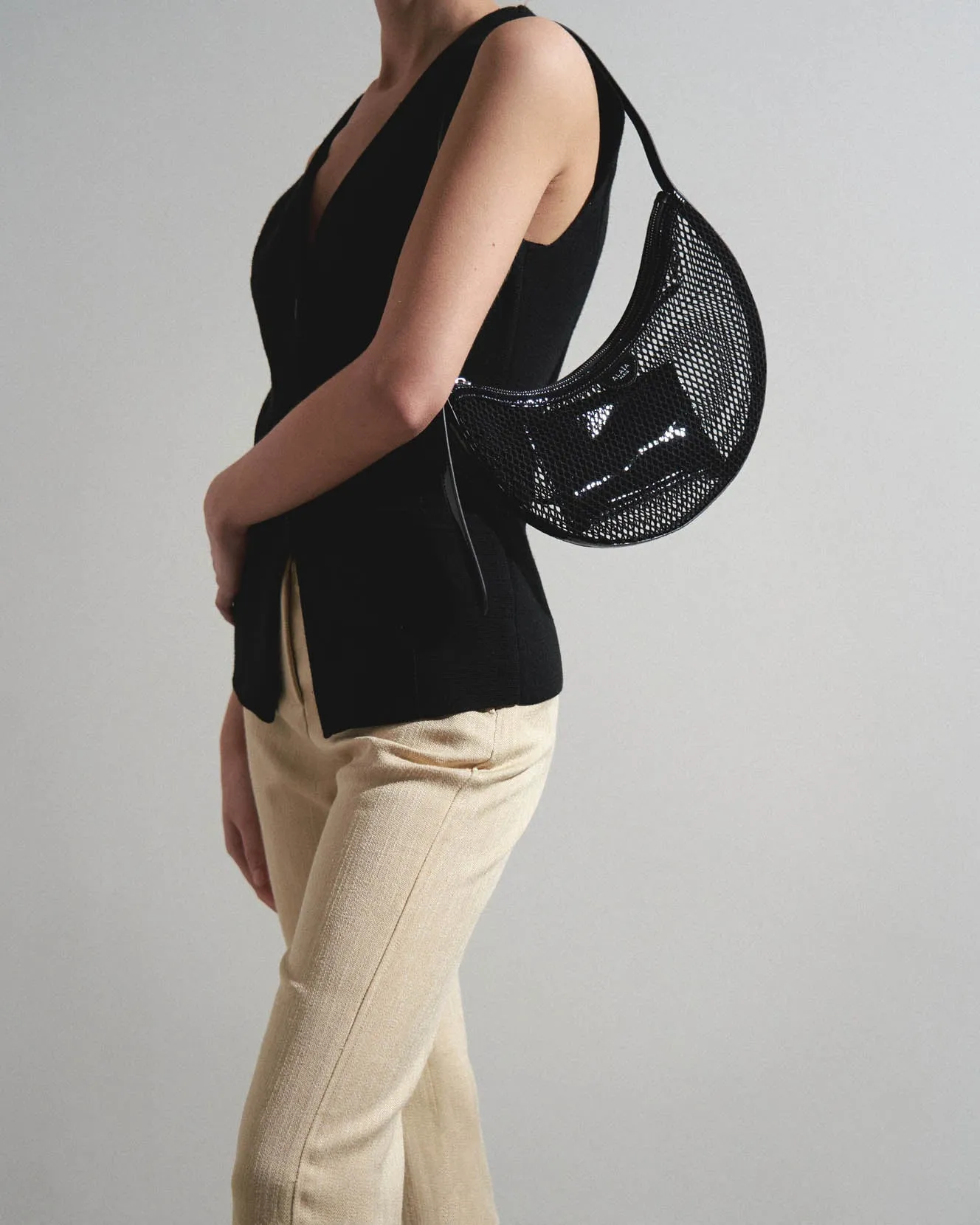 Alaïa One piece black mesh bag
