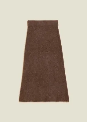 Alpaca Maxi Skirt - Brown