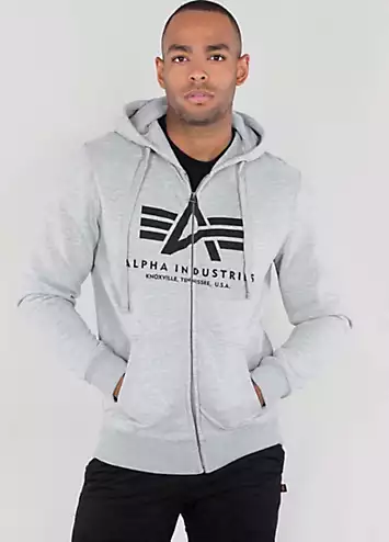 Alpha Industries Logo Print Hooded Sweat Jacket | Look Again