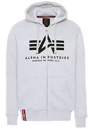 Alpha Industries Logo Print Hooded Sweat Jacket | Look Again