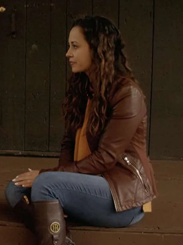 Amanda Rodriguez Go Chase Yourself Brown Leather Jacket