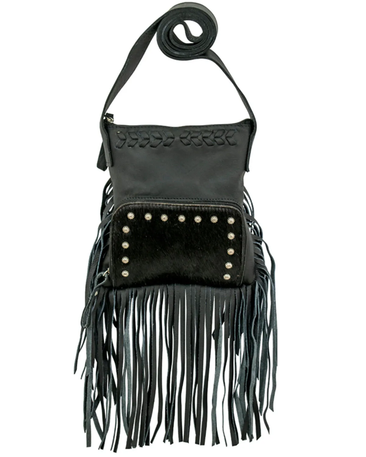 American West Women's Hair-On Fringe Handbag