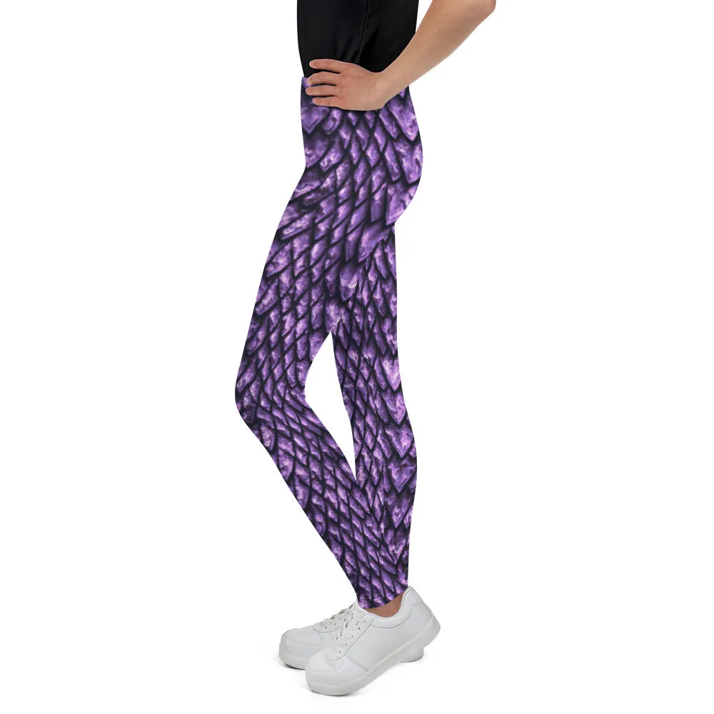 Amethyst Dragon Scale Youth Leggings