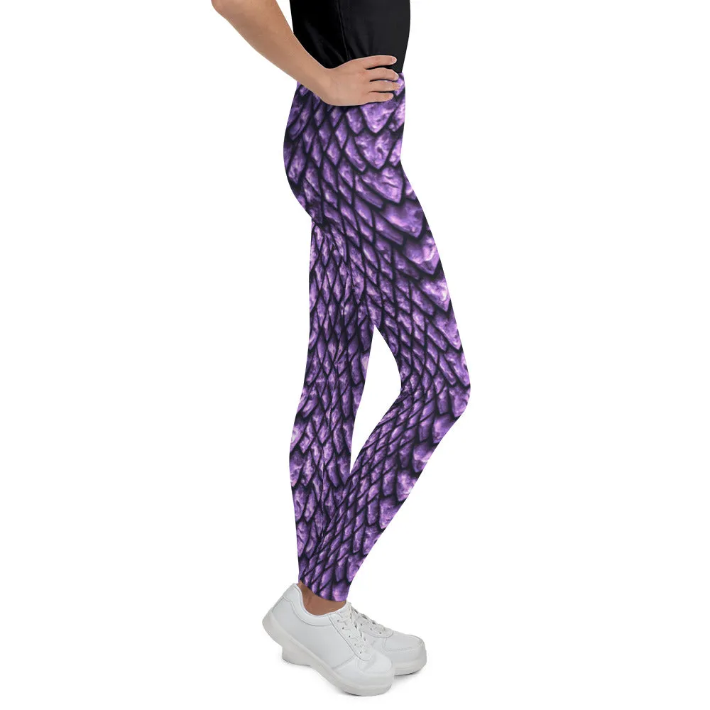 Amethyst Dragon Scale Youth Leggings