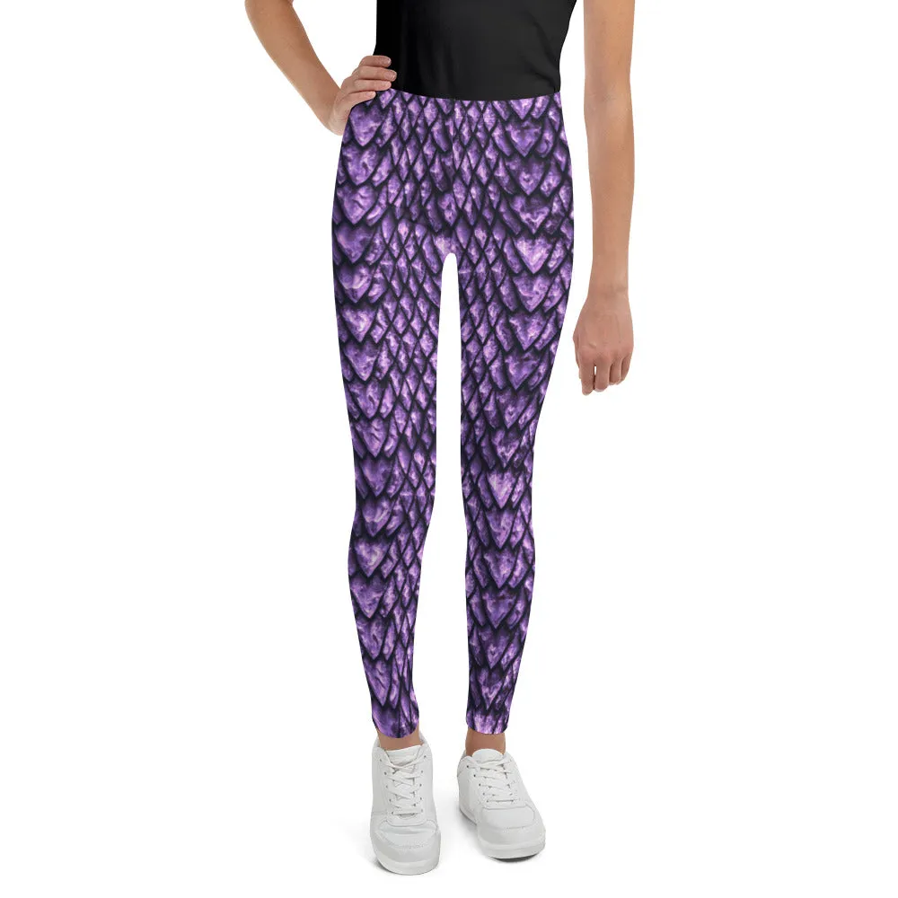 Amethyst Dragon Scale Youth Leggings