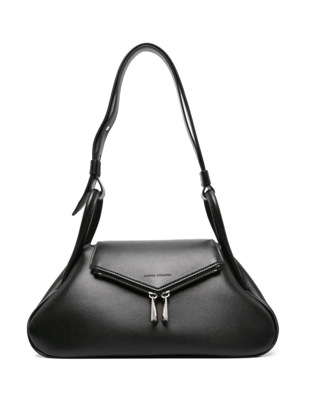 Amina Muaddi    Amina Muaddi Gemini Leather Shoulder Bag