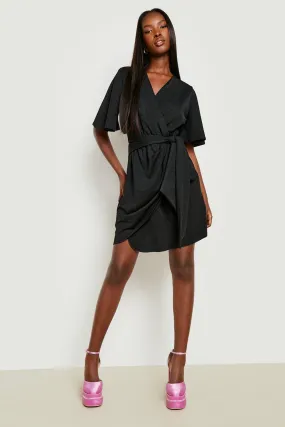 Angel Sleeve Wrap Dress