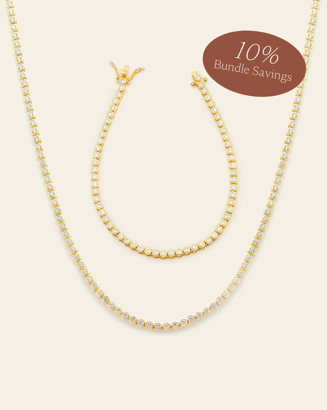 Antibes Tennis Set - Gold Vermeil