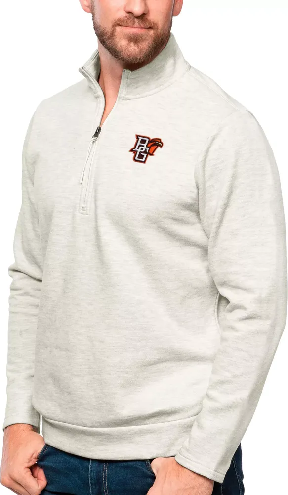 Antigua Men's Bowling Green Falcons Oatmeal Gambit 1/4 Zip Jacket