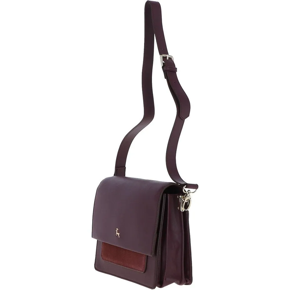 Ashwood Two Sections Shoulder Bag Burgundy: AW0022