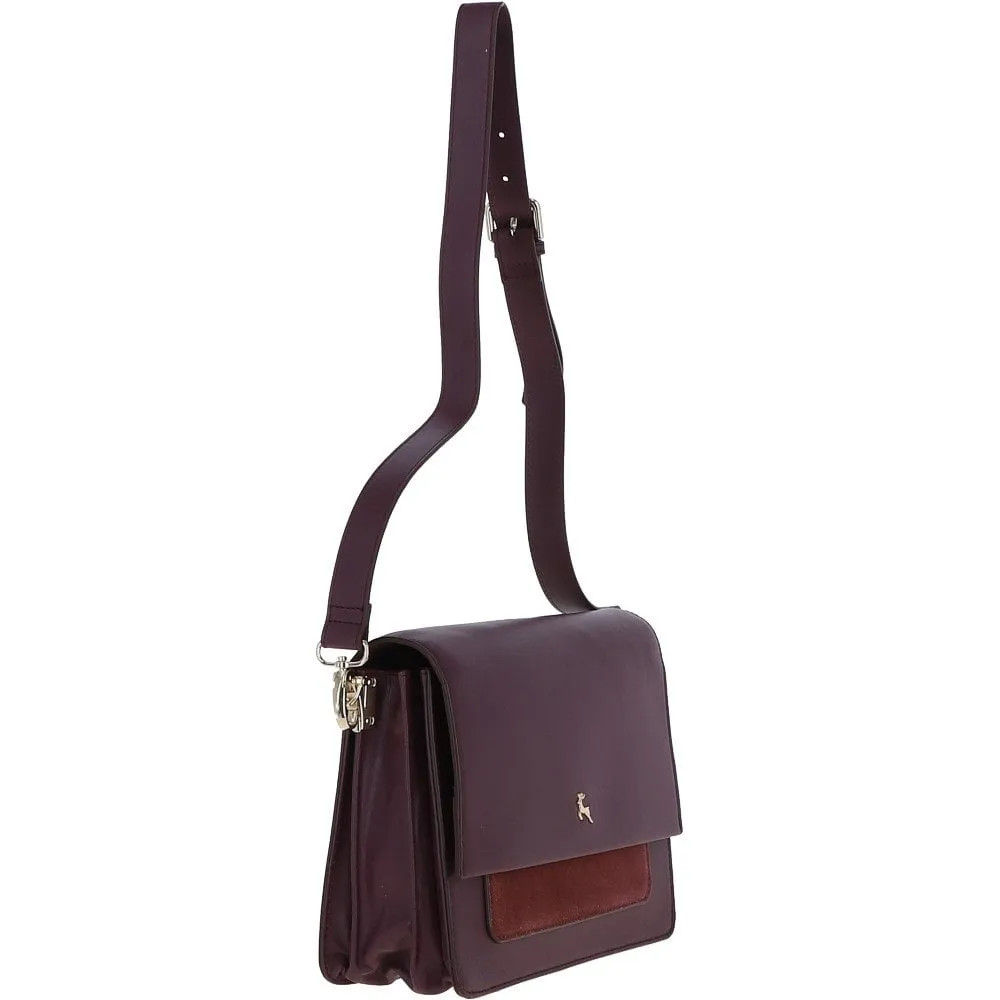 Ashwood Two Sections Shoulder Bag Burgundy: AW0022