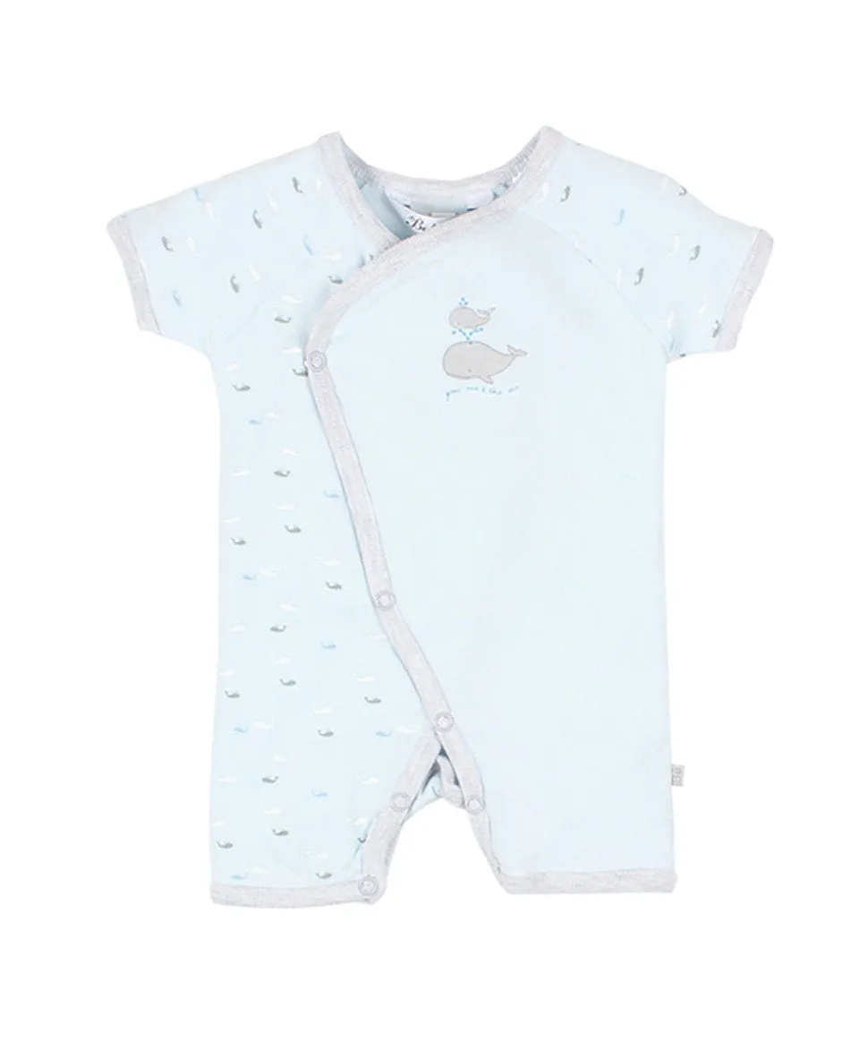 Avery Whales Short Sleeve Romper