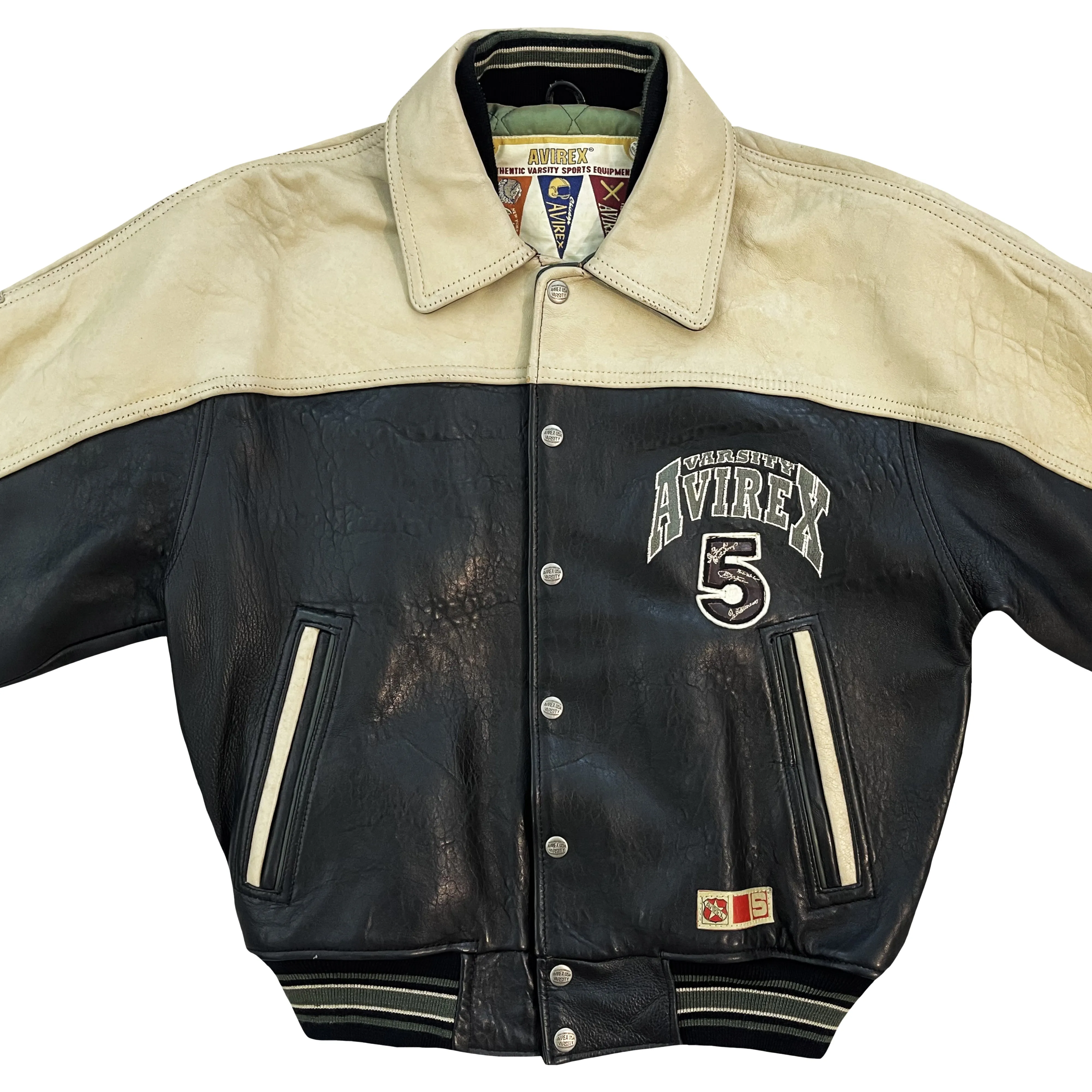 Avirex Wildbears Leather Varsity Jacket - S