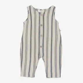 Baby Beige & Blue Striped Romper