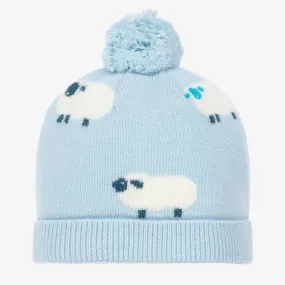 Baby Boys Blue Wool Sheep Hat