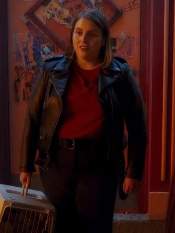 Beanie Feldstein Drive Away Dolls Black Leather Jacket