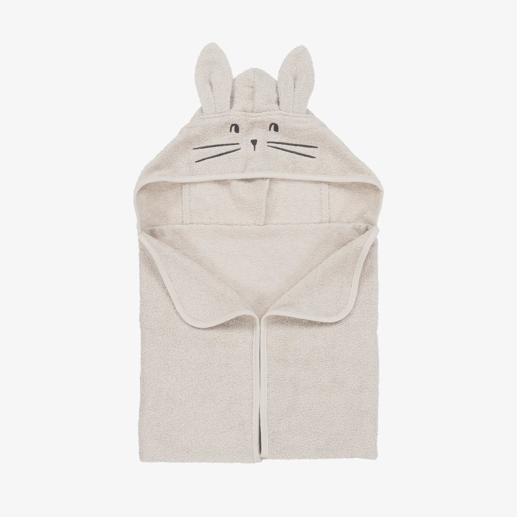 Beige Cotton Bunny Hooded Towel (85cm)