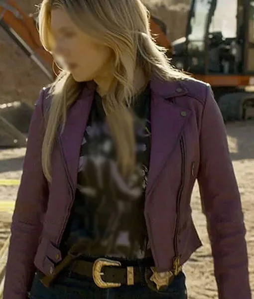 Big Sky S03 Jenny (Katheryn Winnick) Purple Leather Jacket | TLC