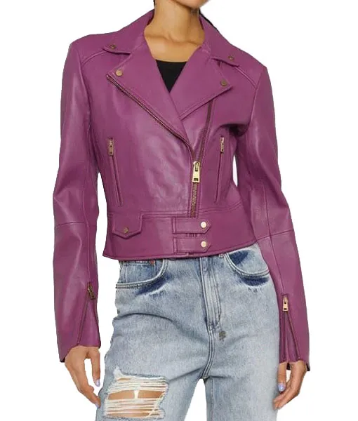 Big Sky S03 Jenny (Katheryn Winnick) Purple Leather Jacket | TLC