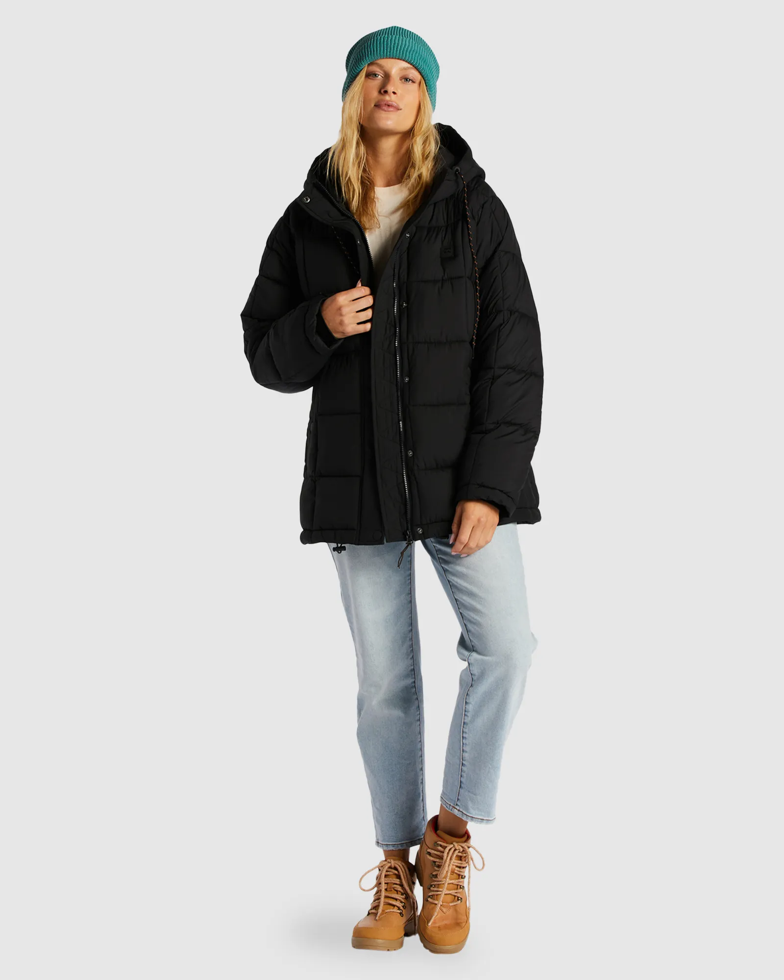 Billabong Venture On Puff Zip-Up Hooded Jacket - Black | SurfStitch