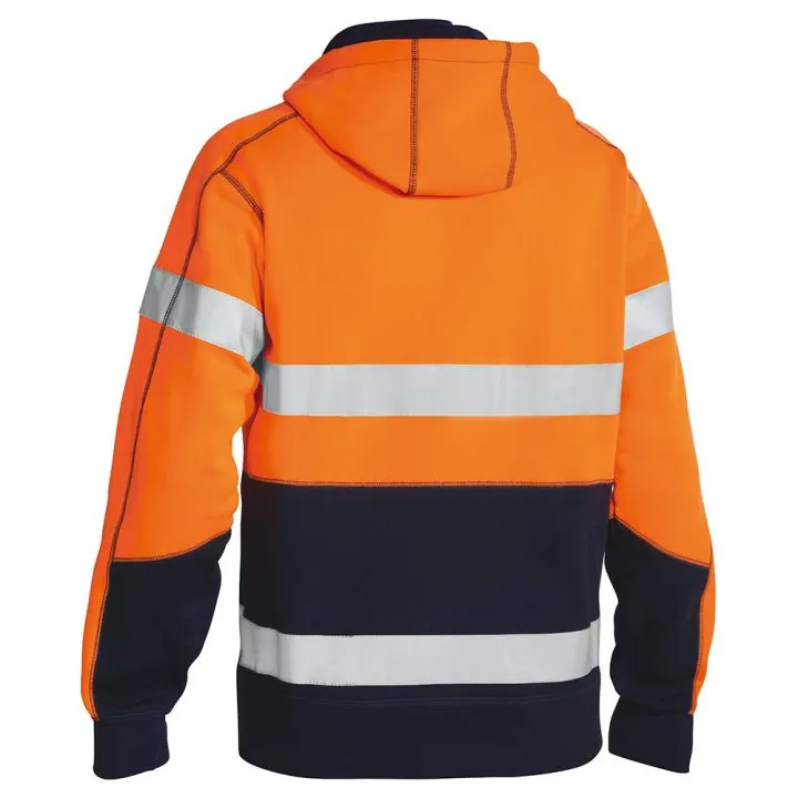 Bisley BK6819T Taped Hi Vis Fleece Hoodie Orange/Navy