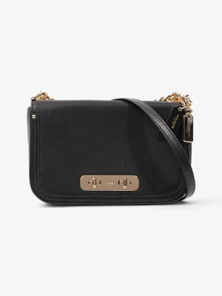 Black & gold bag Black Leather