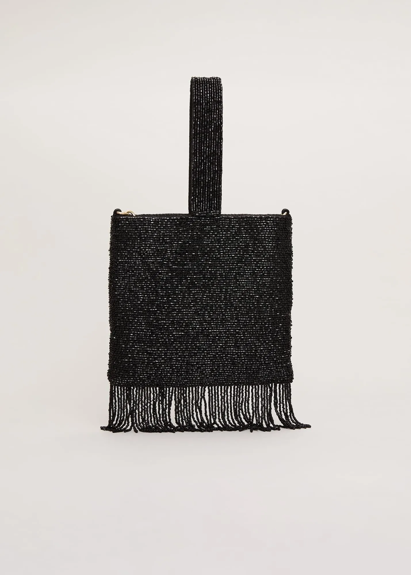 Black Beaded Tassle Bag