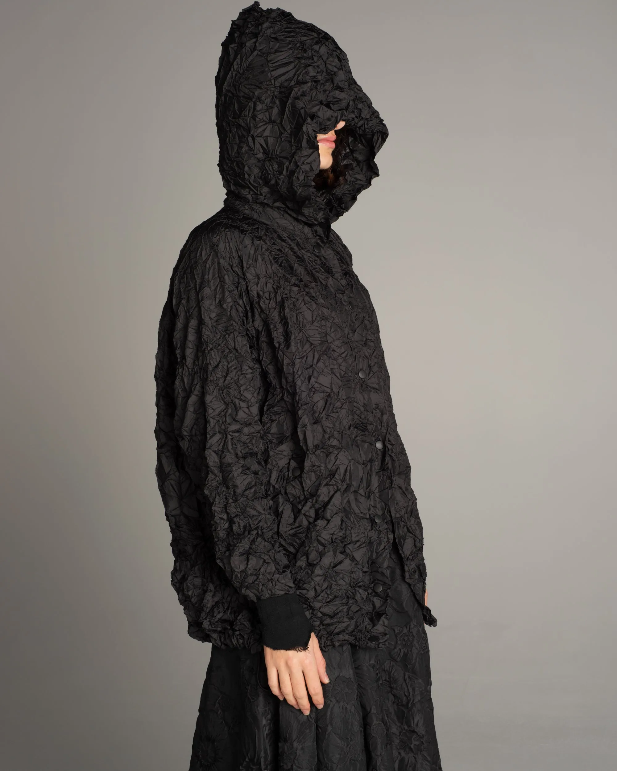 Black Meringue Hooded Jacket