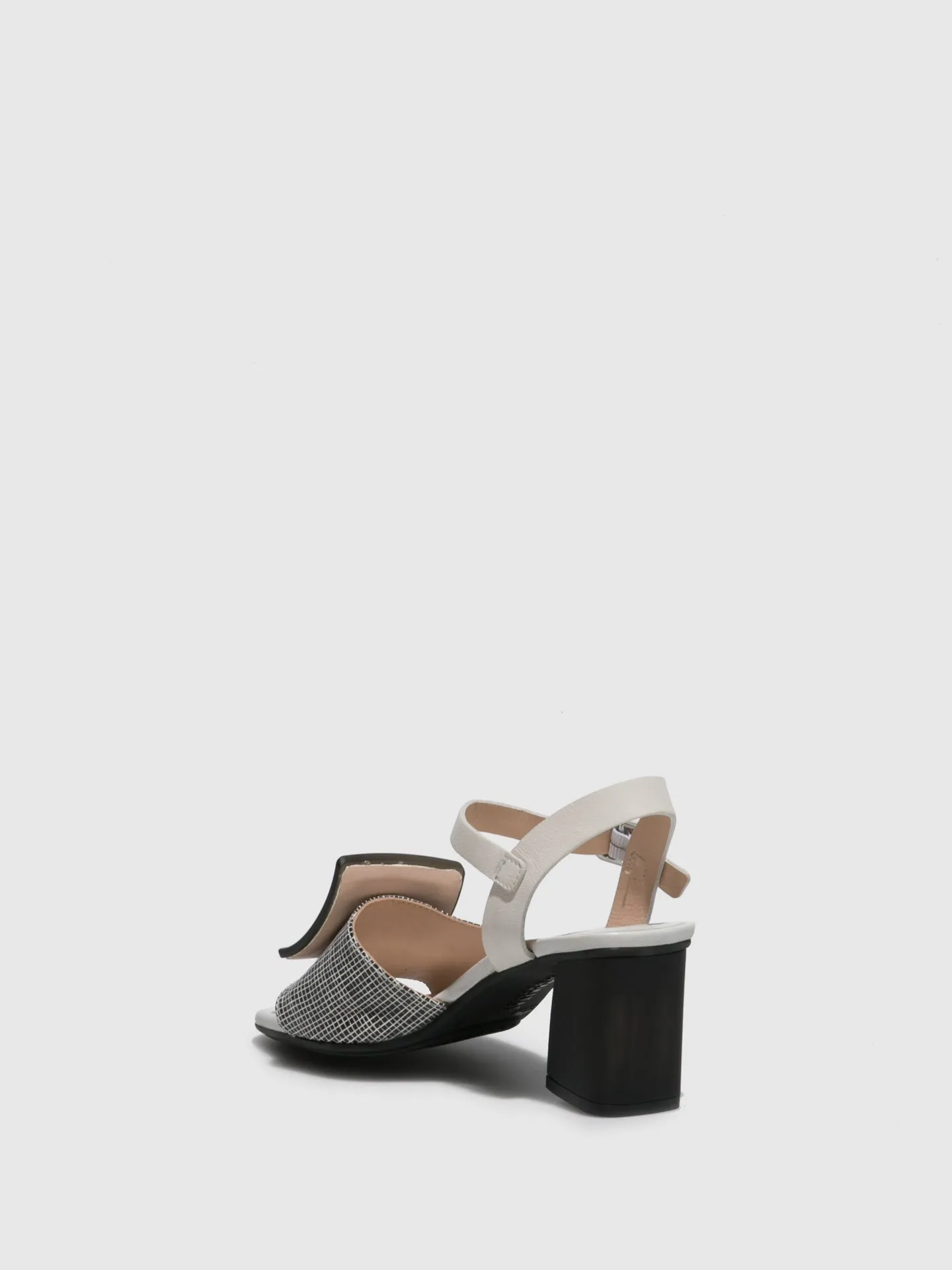 Black White Chunky Heel Sandals
