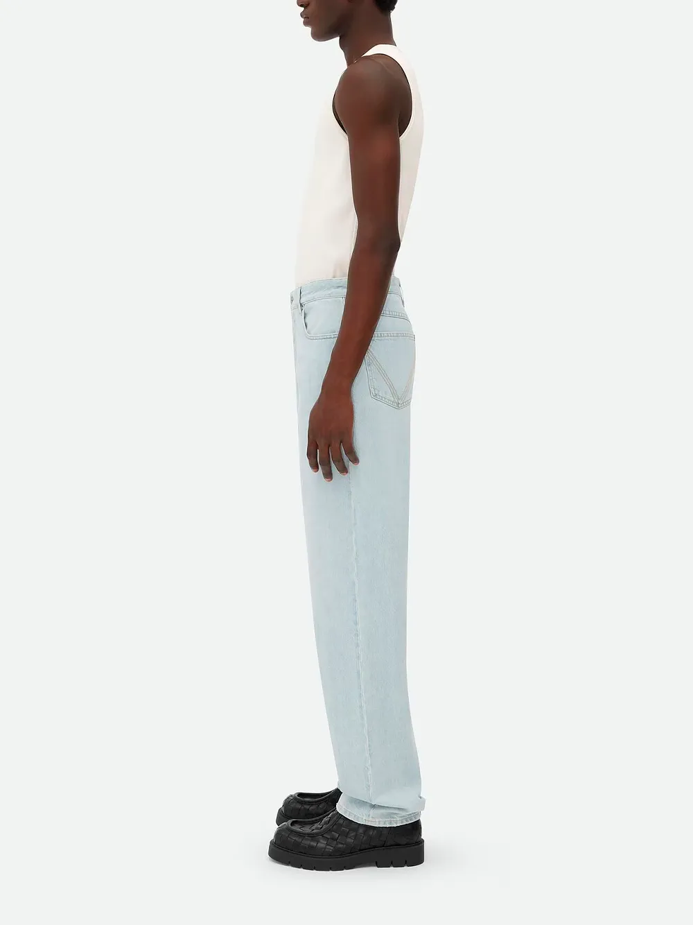 Bleached wide leg jeans
