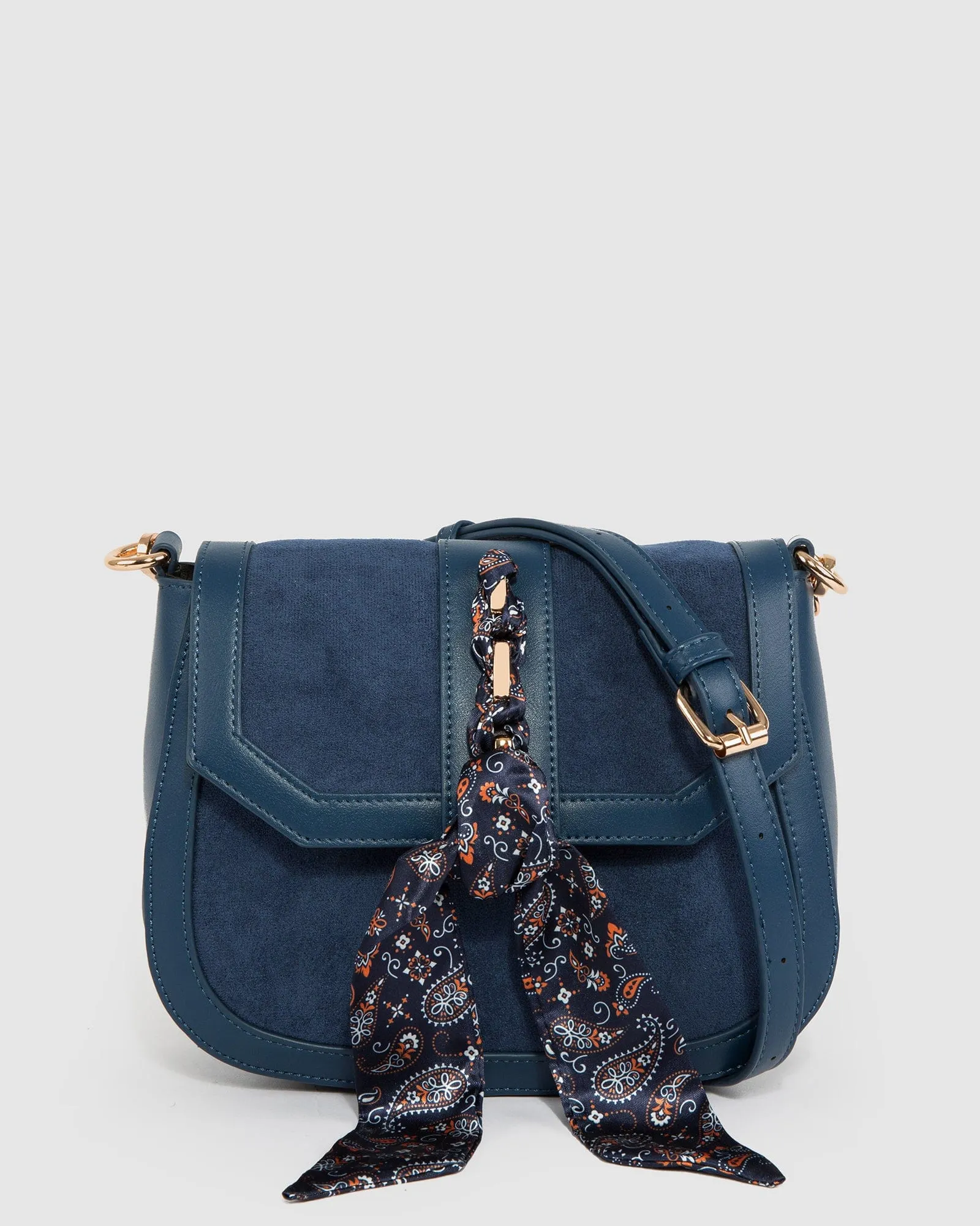 Blue Aria Scarf Crossbody Bag