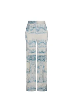 'Blue Pastoral' Wide Leg Pants