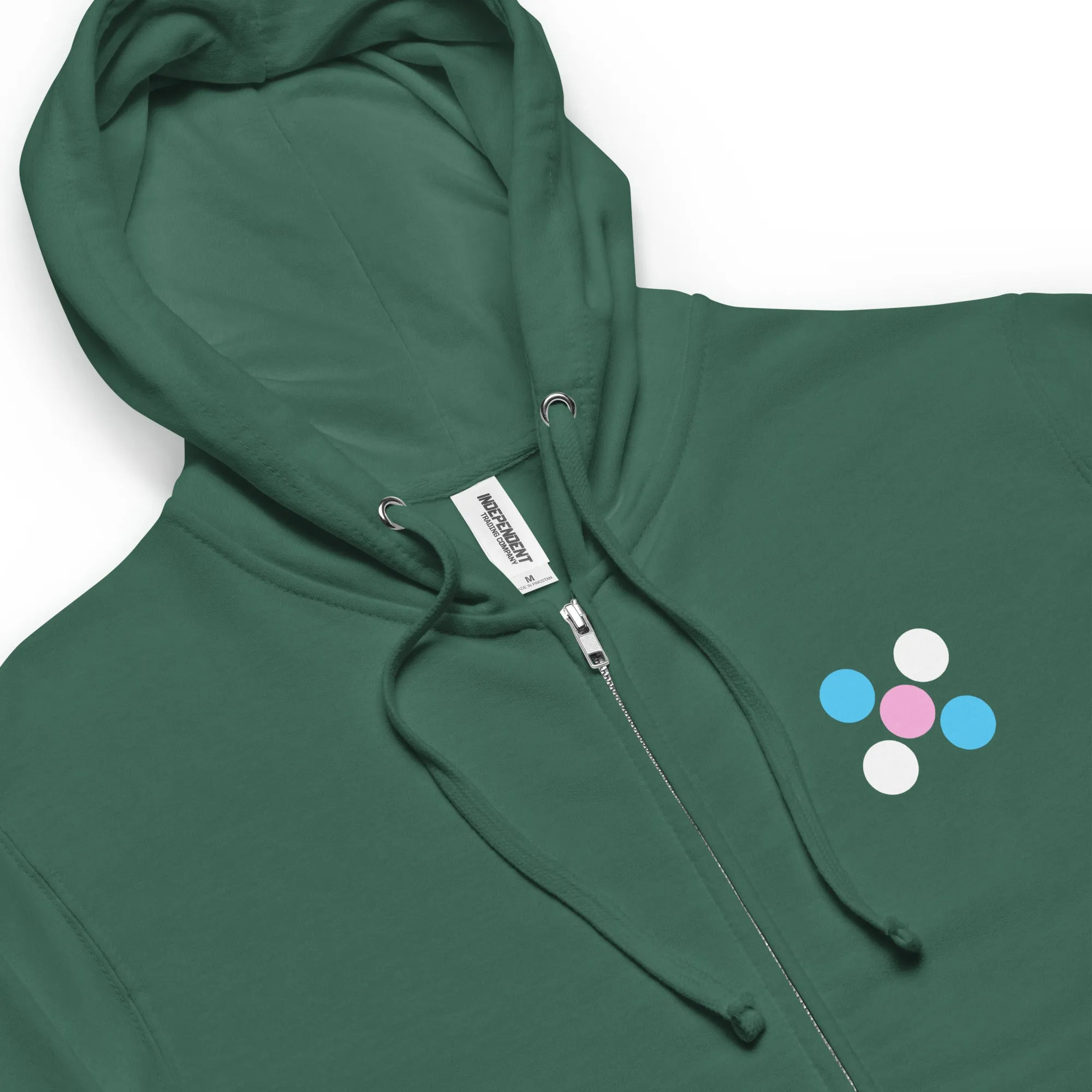 Blue Pink White Pride 'Five Dots' Fleece Zip-Up Hoodie