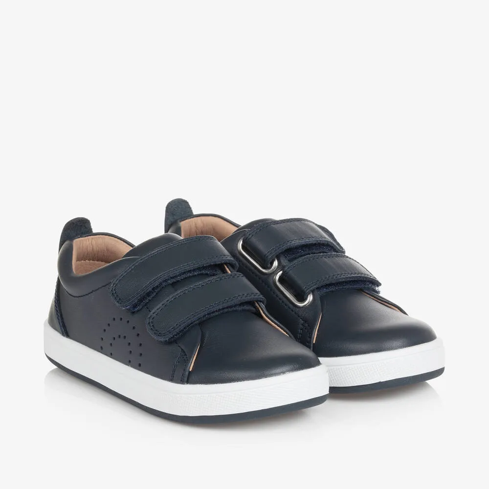 Boys Blue Leather Trainers