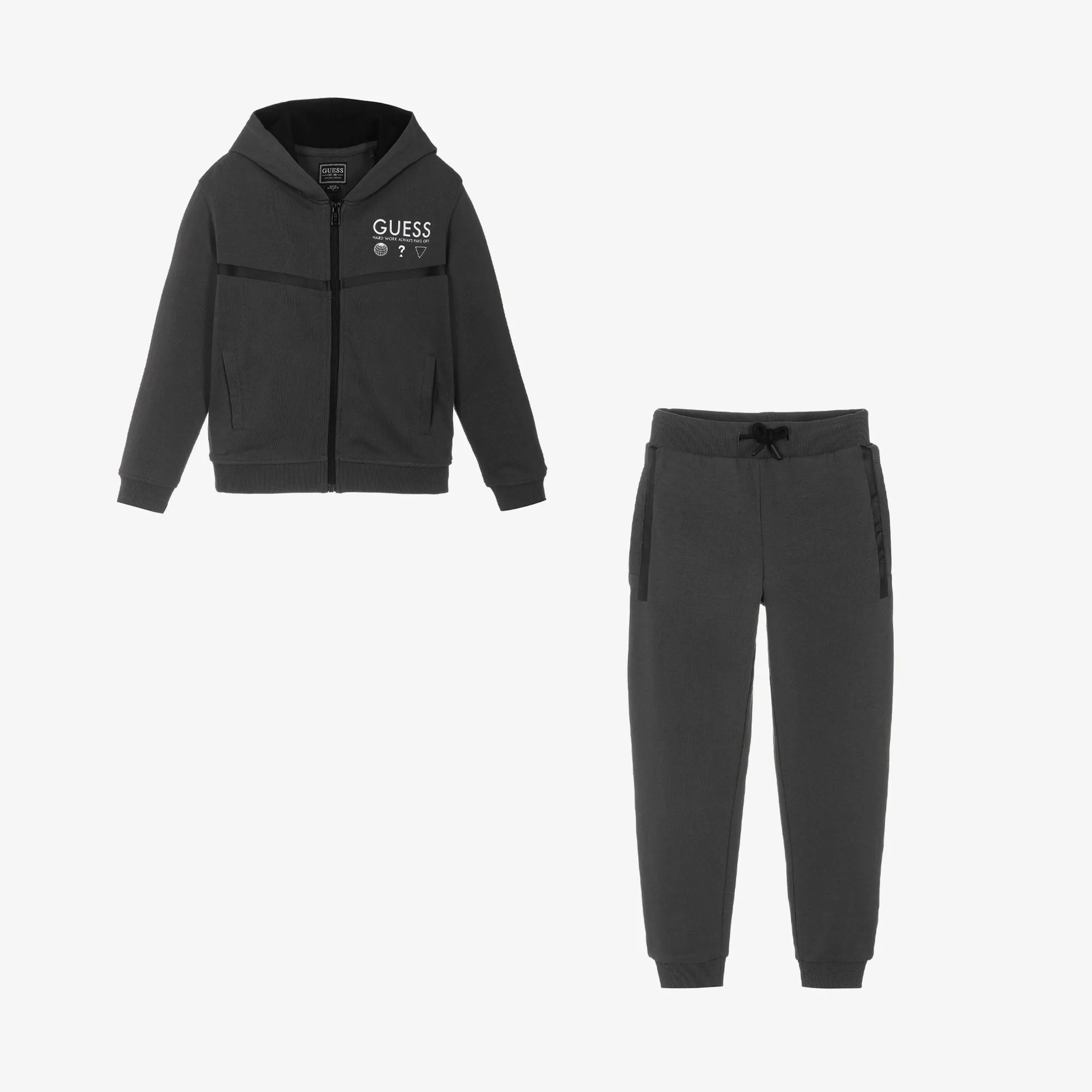 Boys Grey Cotton Tracksuit