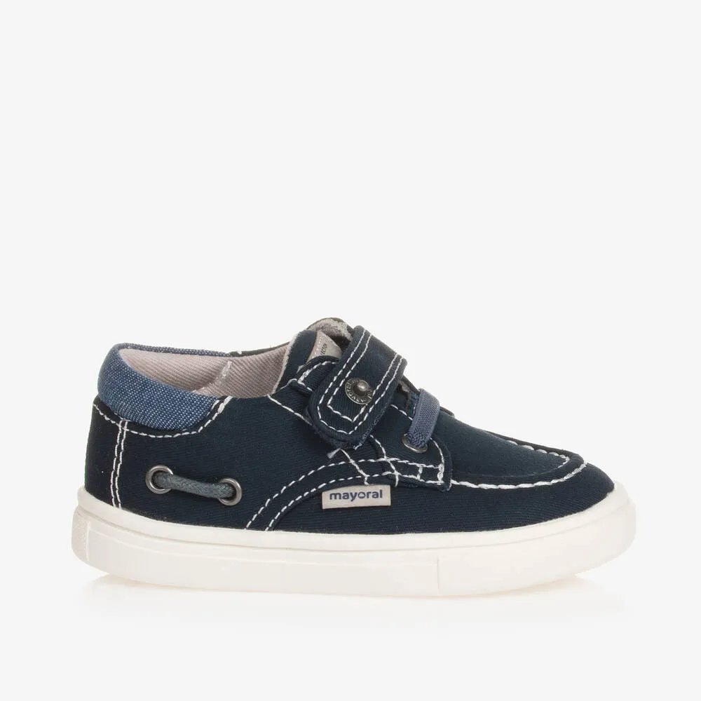Boys Navy Blue Canvas Trainers