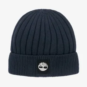 Boys Navy Blue Cotton Knit Beanie Hat 