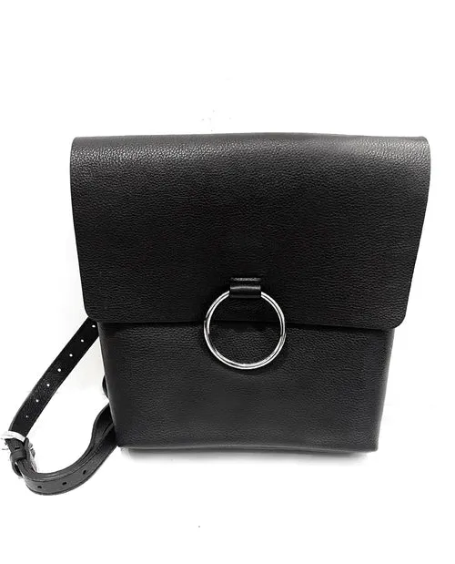 Brave Virtue Convertible Backpack with ring detail  in black