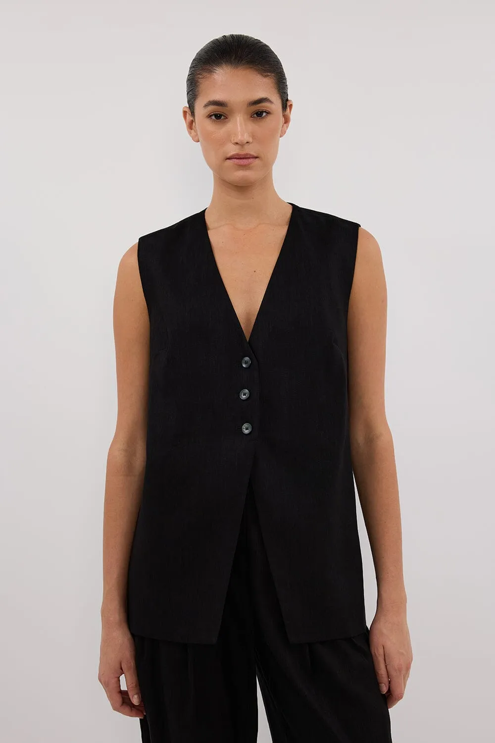 BRAX BLACK LONGLINE VEST