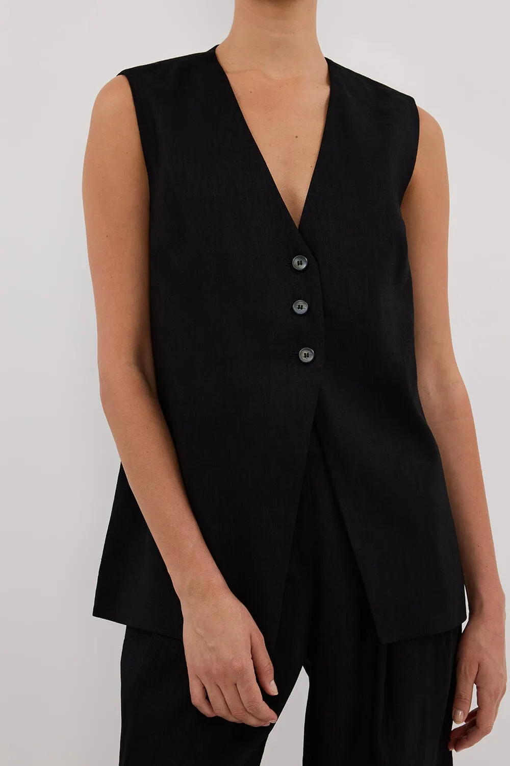 BRAX BLACK LONGLINE VEST