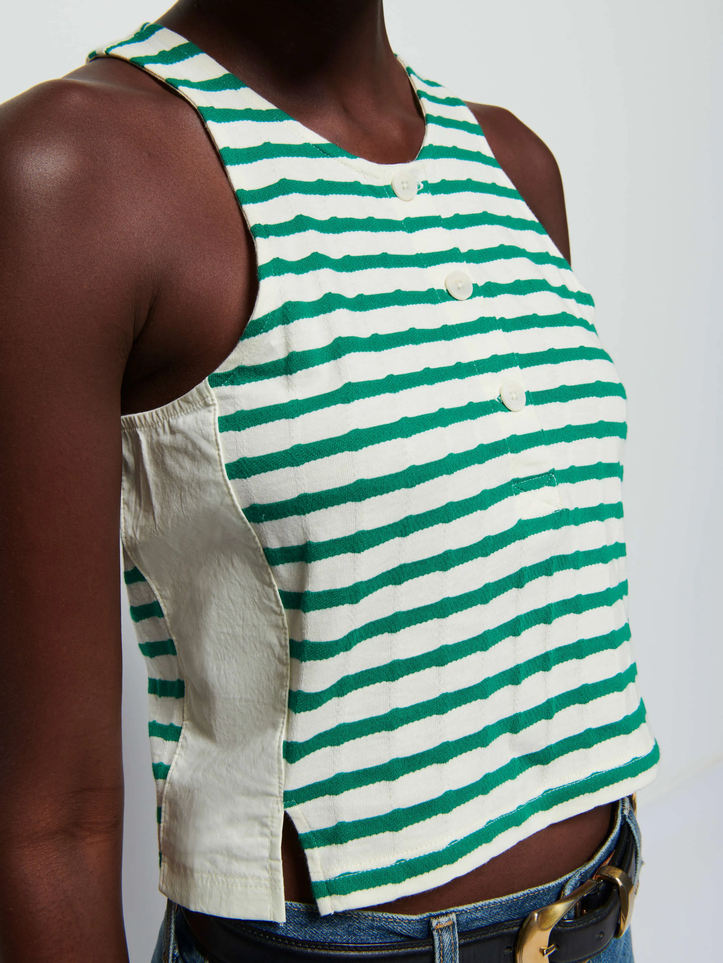 Bree Tank - Verdant Green Stripe