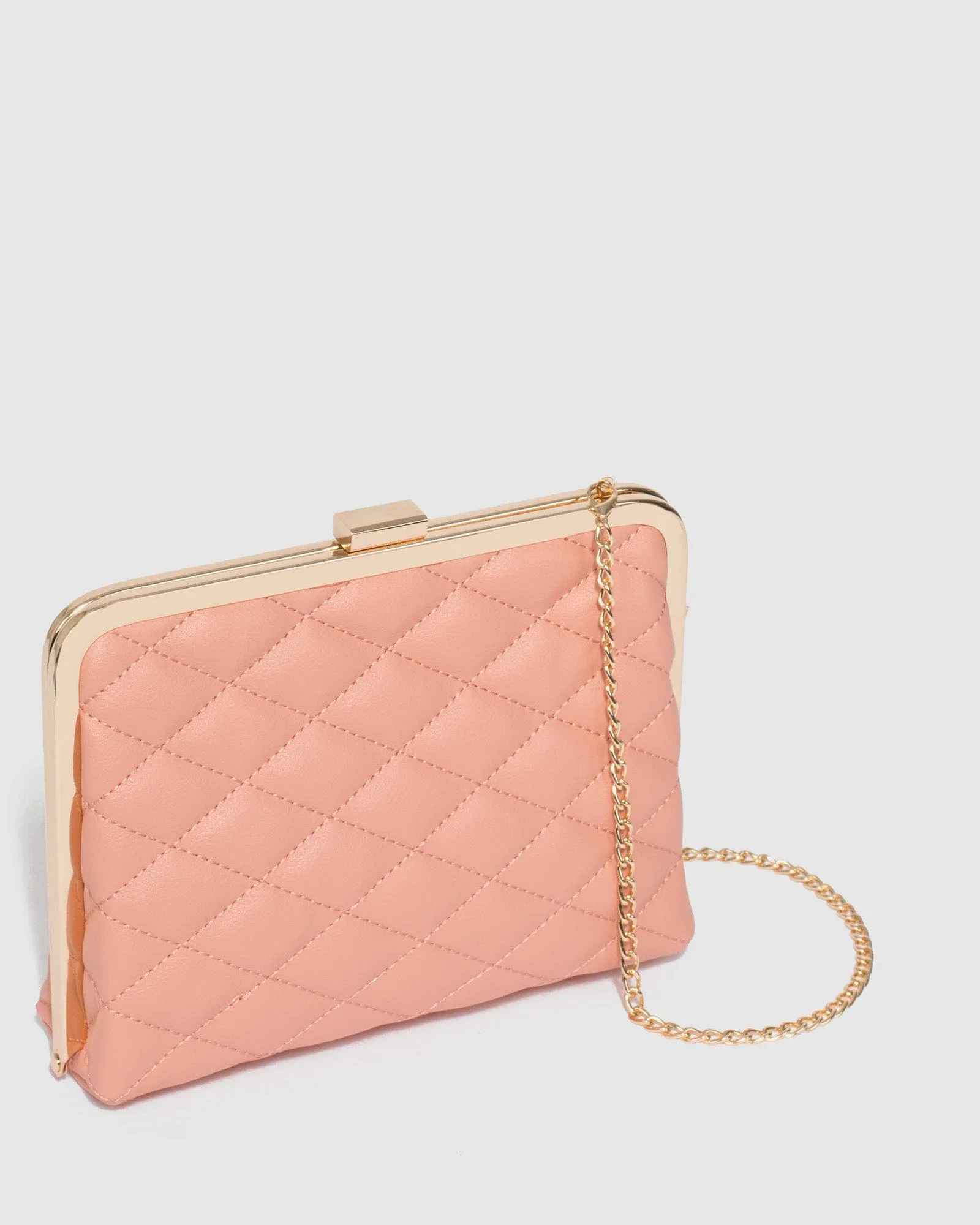 Britt Clasp Pink Clutch Bag