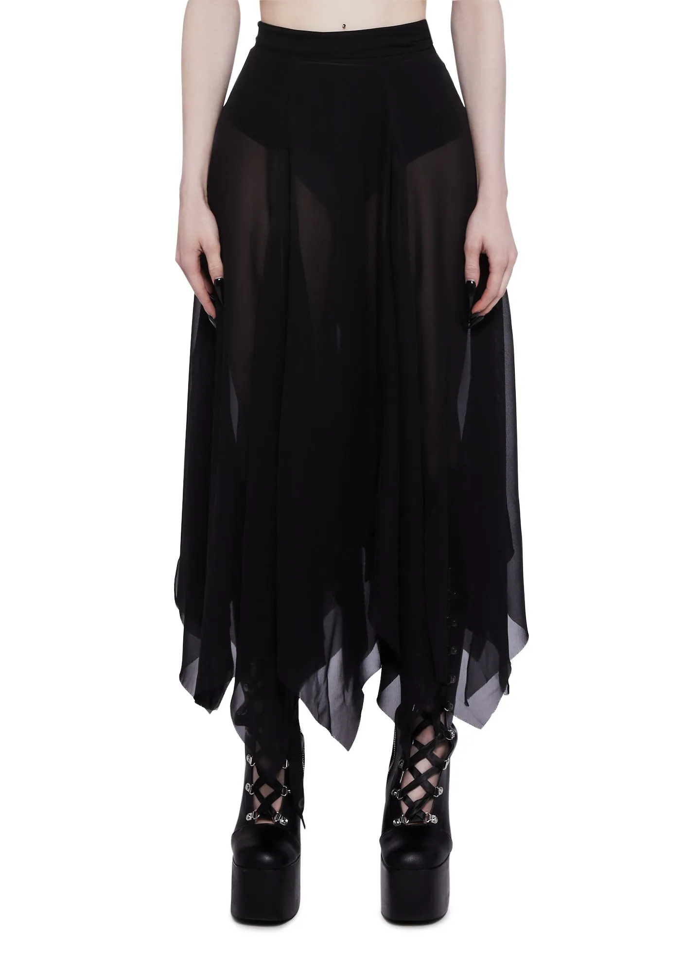 Brooding Shadows Chiffon Skirt-
